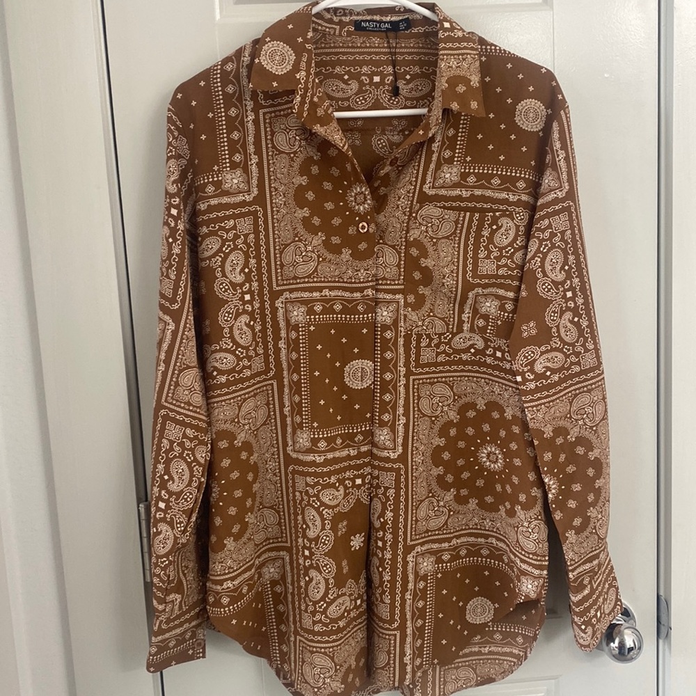 Nasty Gal Paisley Button Up